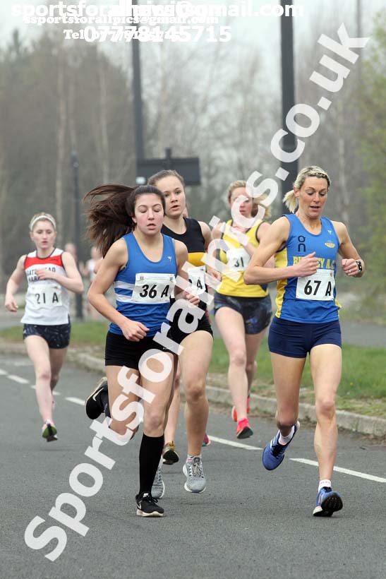 Senior womens 2019 Elswick Harirers Good Friday Road Relay, Newburn, Newcastle. Photo:  David T. Hewitson/Sports for All Pics